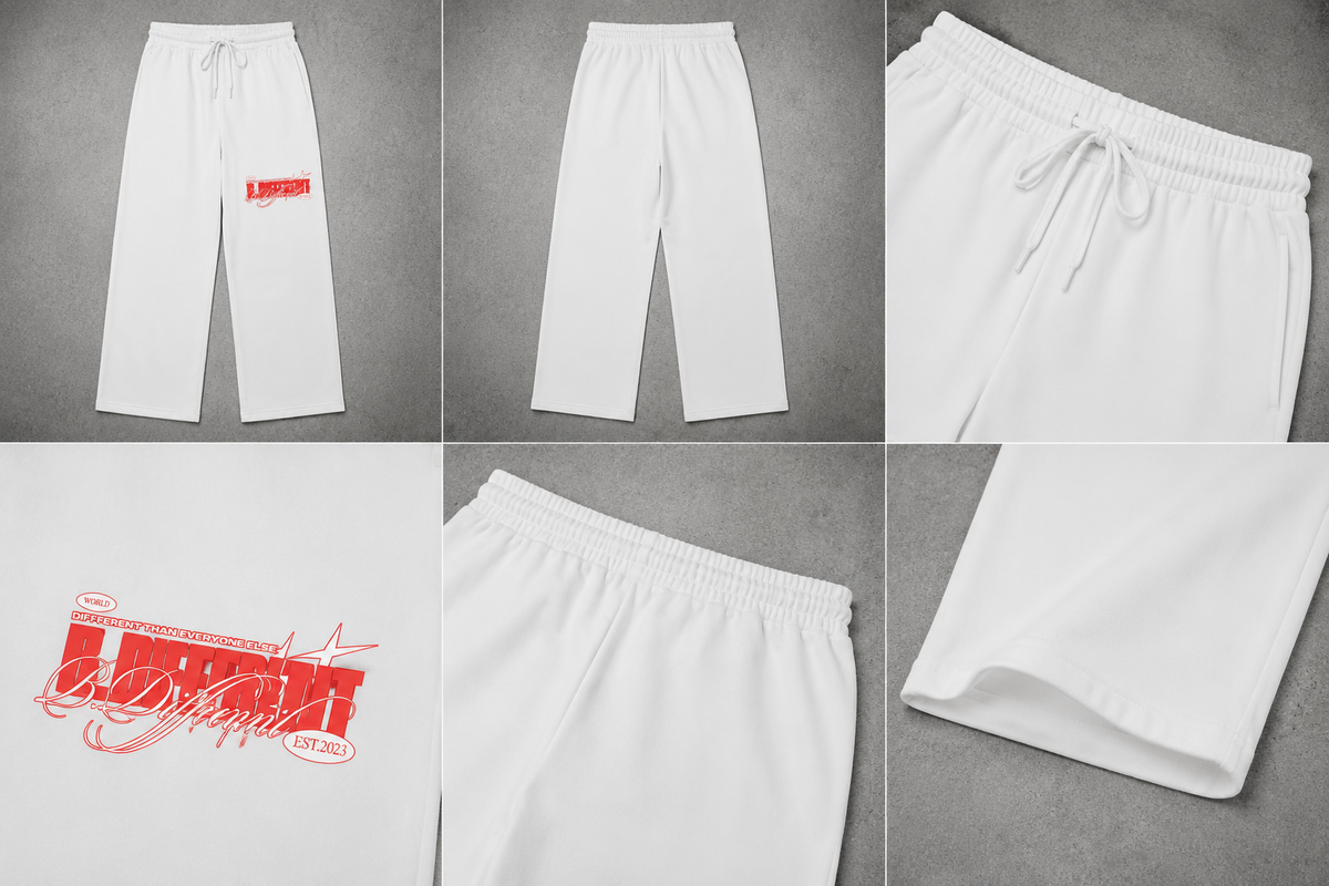 Solid Color Straight-Leg Sweatpants