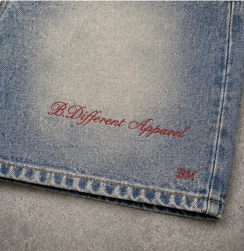 Faded Distressed Baggy Denim Shorts