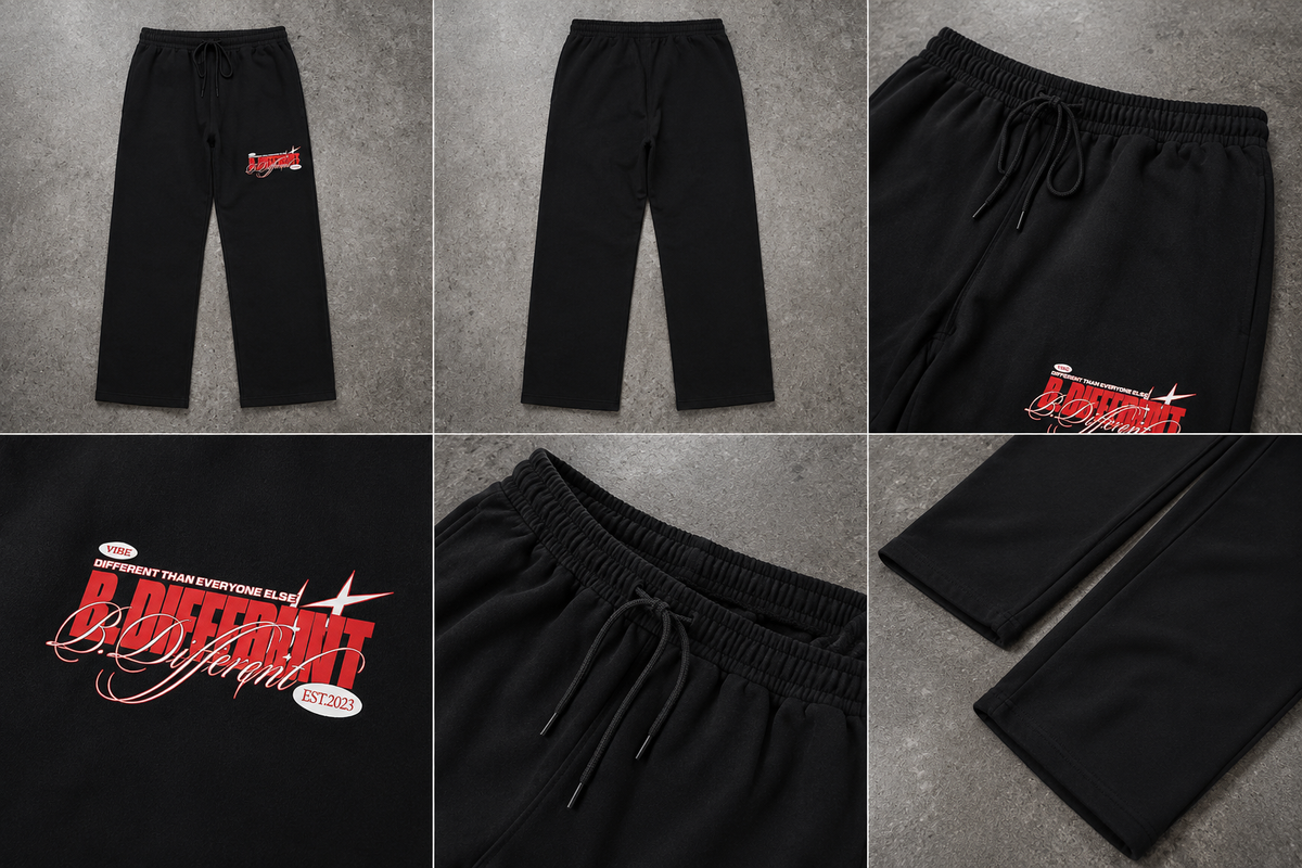 Solid Color Straight-Leg Sweatpants