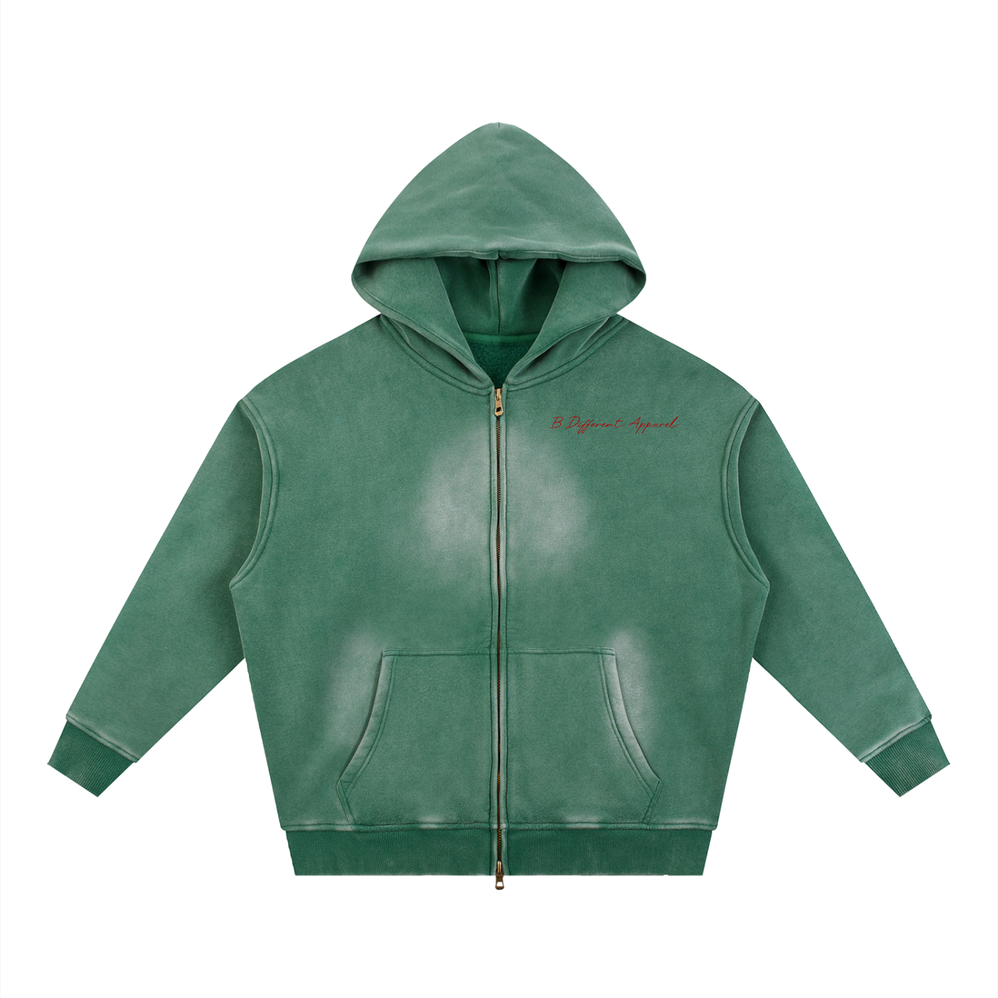 Sunfade Two-way Zipper Boxy Fleece Hoodie