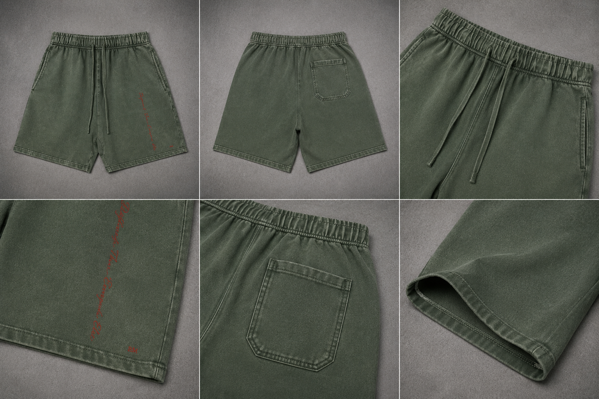 Unisex Vintage Wash Cotton Shorts