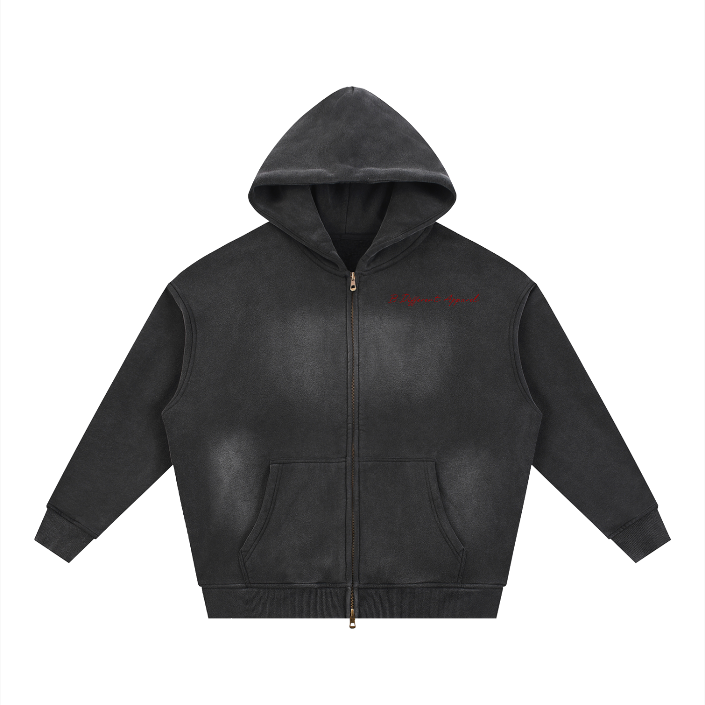 Sunfade Two-way Zipper Boxy Fleece Hoodie